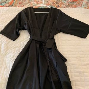 Black silk robe